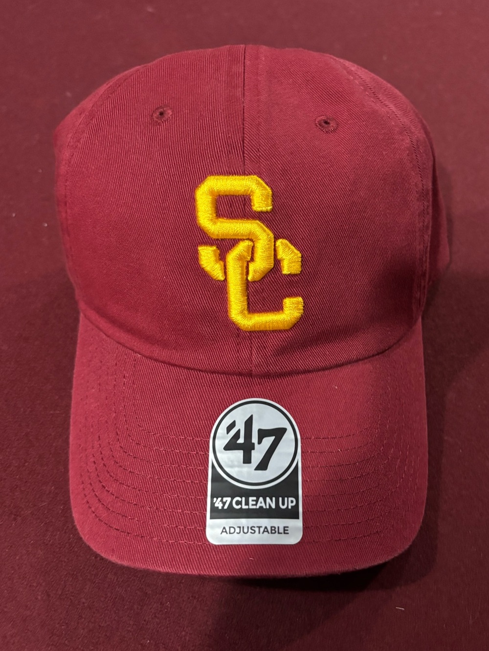 47 USC Cardinal Red Baseball Cap with Gold Embroidered Logo